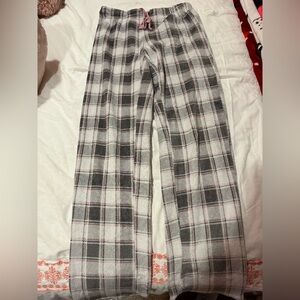 Arctic Trail Gray And Pink Plaid Pajama Bottoms